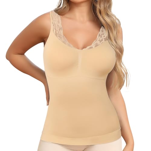 Image of JOYSHAPER Shapewear Camisoles with Built in Bra Tummy Control Shapewear Tank Tops for Women Padded Bras Shaper Cami