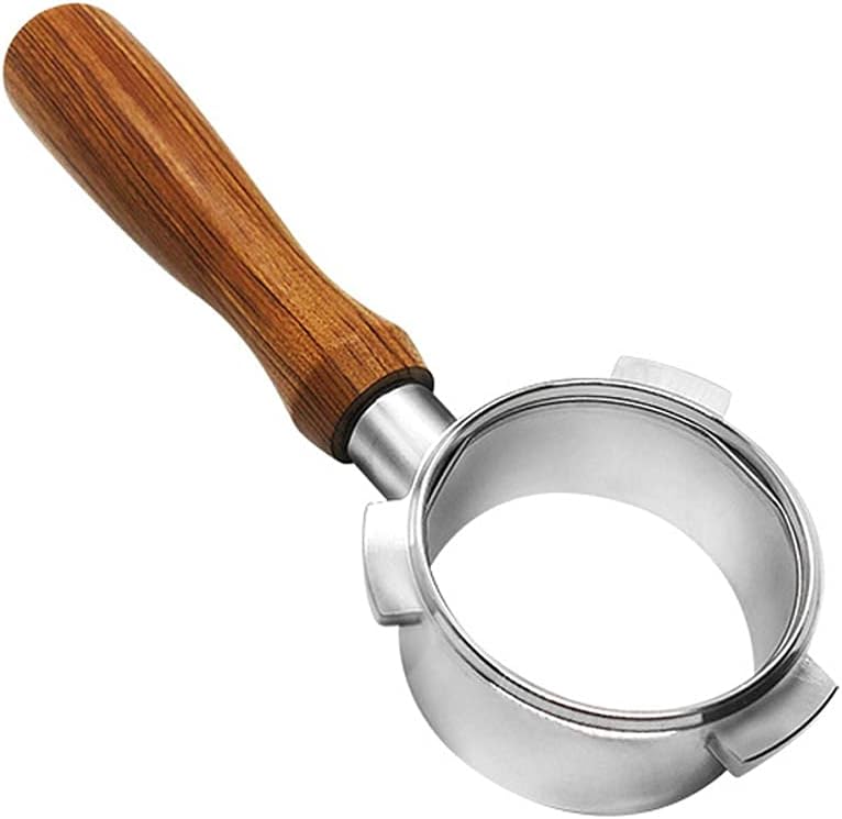 Matybobe Coffee Machine Bottomless Filter 54mm Stainless Steel Holder Portafilter Branch Wooden Handle Professional Coffee Accessory Compatible with Breville 8 Series Coffee Machines