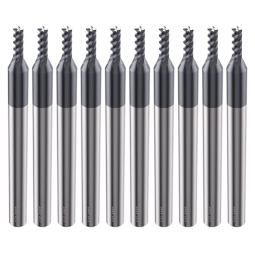 Image of LU&MN End Mills, Carbide Square Mill Bits Sets for Milling Alloy Steels, Hardened Steel, Metal & More, Ideal for DIYers and Professionals, 4T, 4 Flute (10, 1 /16 in)