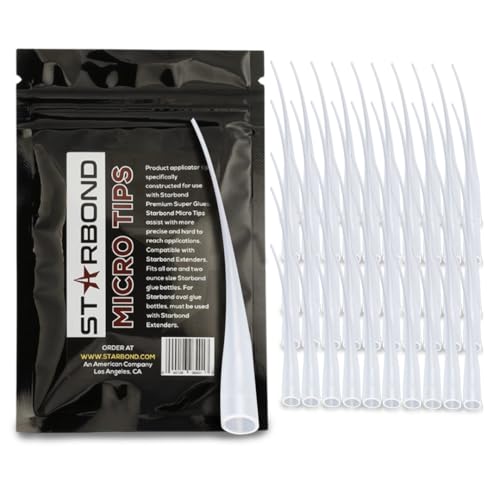 Starbond CA Glue Tips - Extension Applicator Microtips for Precision - Tapered Design for More Snug Fit (50 Pieces)