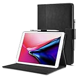 Spigen Stand Folio iPad Pro 10.5 Case Multi-Functional Premium Leather Stand with Pocket Hand strap Pencil Holder with Auto Sleep and Wake Function for Apple iPad Pro 10.5 Inch 2017 - Black
