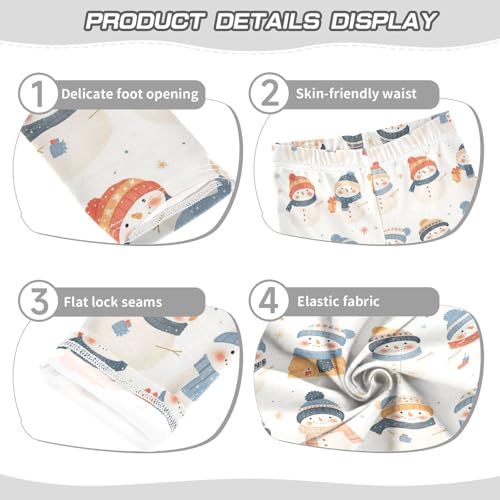 KLL Christmas Cute Snowmen Little Girls Athletic Leggings Stretchy High Waisted Pants Sports3