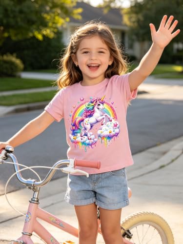 Image of Funnycokid Toddler Girls Graphic T-Shirt, Short Sleeve Tee, 2-8 Years