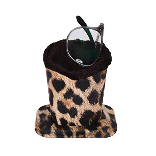 Image of Pack of 2 Soft Plush Lined Eyeglasses Holder Stand Protective Glasses Holder Stand