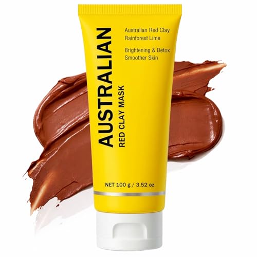 Megacephalus Australian Red Clay Face Mask, Mineral-Rich Detox Mud Mask with Kakadu Plum, Rainforest Lime, Caviar Lime ＆ Desert Lime Extracts (1)
