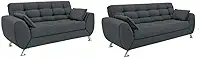 Conjunto de Sofá 2 e 3 Lugares Larissa I Suede Cinza