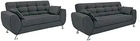 Conjunto de Sofá 2 e 3 Lugares Larissa I Suede Cinza