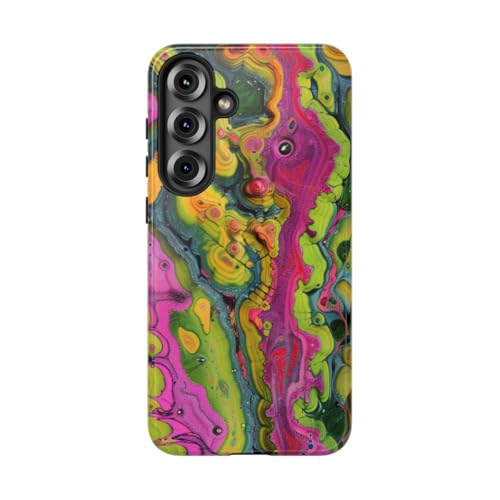 Coque Samsung S25 Plus motifs organiques abstraits colorés protection rigide jaune