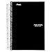 Five Star Spiral Notebook, 5 Subject, College Ruled Paper, 9-1/2" x 6", Black (73655)