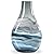 Torre & Tagus Andrea Large Vase for Flowers (Blown Blue Glass) - 14" Tall Teardrop Blown Glass Vase for Decor with Coastal Swirls & Bubble Patterns, Thick Decorative Glass Vase for Table Centerpiece