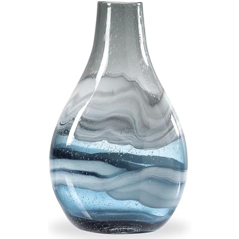 Torre & Tagus Hand Blown Swirl Glass Vase Cover