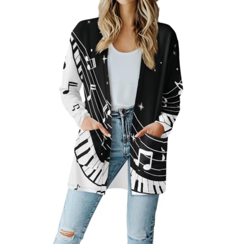 Image of Womens Open Fron Cardigan Sweaters Long Sleeve Tops Daily Coats