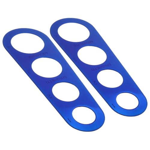 HIAKDOFT Lot de 2 Règles à Spaghetti en Acier Inoxydable 4 Trous Outil de Mesure de Pâtes pour Cuisson Précise Ustensile Compact Cuisine Gadget Pratique pour Contrôler Portions de Pâtes