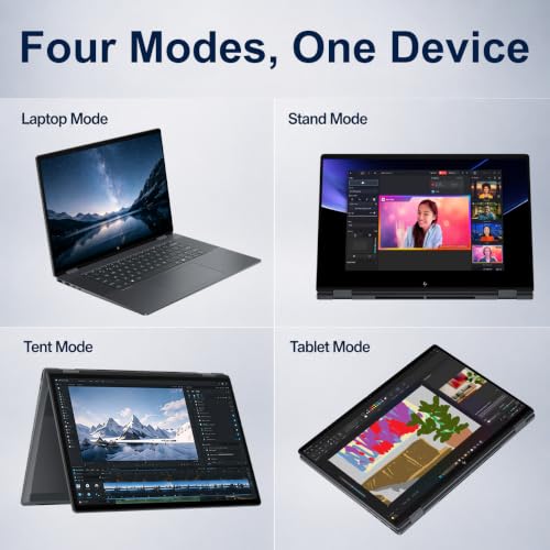 Image of HP OmniBook X Flip 16 inch 2-in-1 Laptop, Ultra 7 256V, 16GB DDR5, 512GB SSD