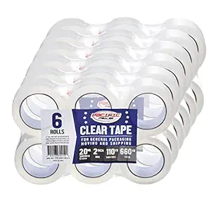 Clear Acrylic Packing Tape, 2 Inch Wide, 2.0mil Thickness, 110 Yard Per Roll [Pack of 36 Rolls]