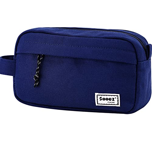 Image of Sooez Big Capacity Pencil Pen Case, Upgraded Canvas Pencil Pouch Pencil Bag Organizer, Large Storage with Separate Compartments Easy Grip Handle, Aesthetic Supply for School Teens Adults
