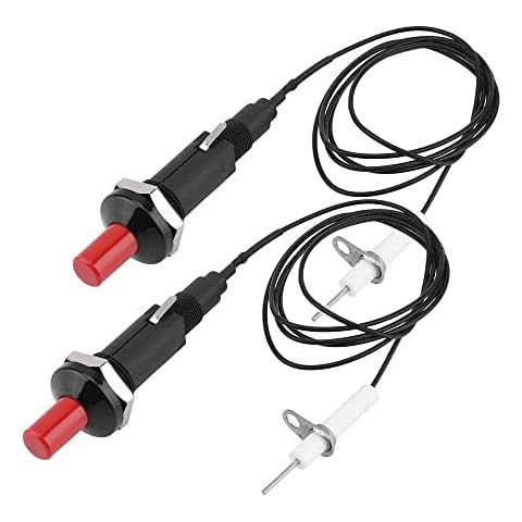 XAVSWRDE 2 PCS Piezo Spark Igniter Ignition Universal 1M Type of 1 Out 2 Piezo Spark Ignition Kit BBQ Grill Push Button Igniter with Cable Push Button Igniter for Gas Fireplace Gas Oven Gas Heater Cover