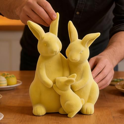 Statue de lapin panaché : décoration intérieure sans entretien