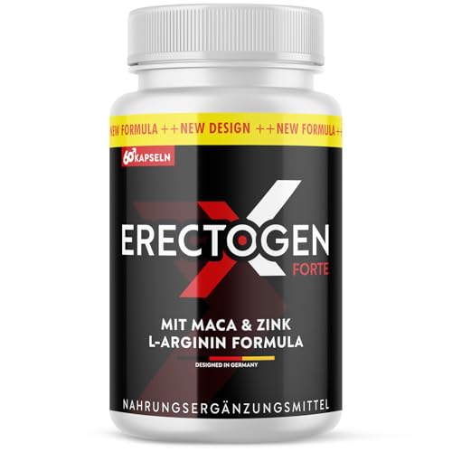 ErectogenX Forte Kapseln | mit L-Arginin L-Citrullin und Maca | für aktive Männer | 60 Kapseln Inhalt