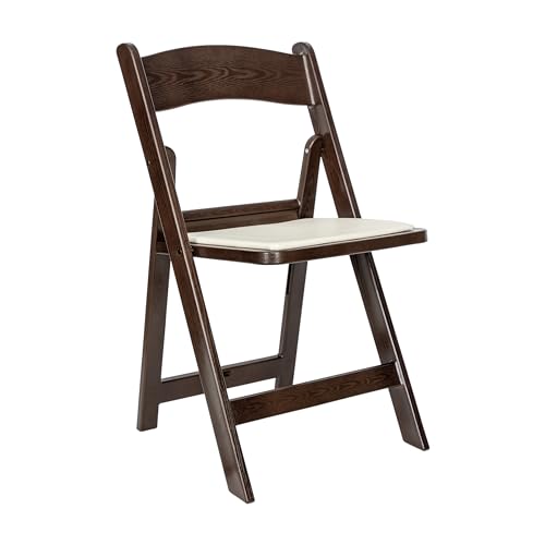 Image of Flash Furniture Hercules Commercial Indoor /Outdoor Folding Event Chair, Wood Look, Weather-Resistant, Lightweight Design, Versatile Use, Dark Brown