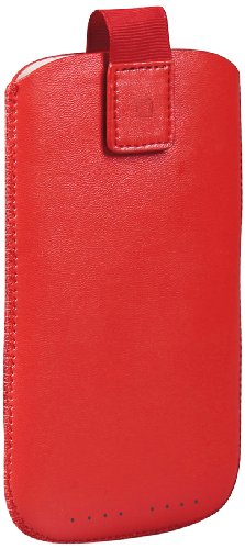sbs PU Medium Pouch Case with Puller Extraction System - Red