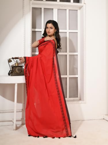 Image of dB DESH BIDESH Women`s cotton saree for woman handloom cotton georgette silk party, wear latest, loveria new, collection farewell soft mulmul linen cotton sarees for women with unstitched blouse