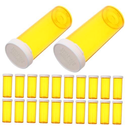 minkissy Bouteilles Vides Mini 25Pcs Flacons Portables en PP Couvercle Récipient à Remède pour Voyage Urgences Pharmacies Hôpitaux Stockage de Comprimés