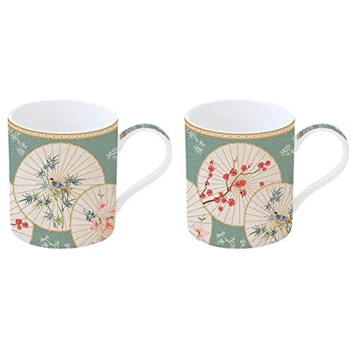 Easy Life - Coffret 2 Mugs en Porcelaine Fine 35 CL Decor Oriental Dreams - EASYLIFE