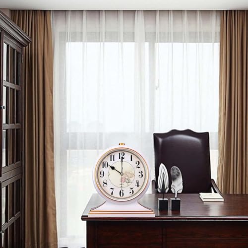Reloj de escritorio retro blanco de alta calidad decorativo para mesas 7