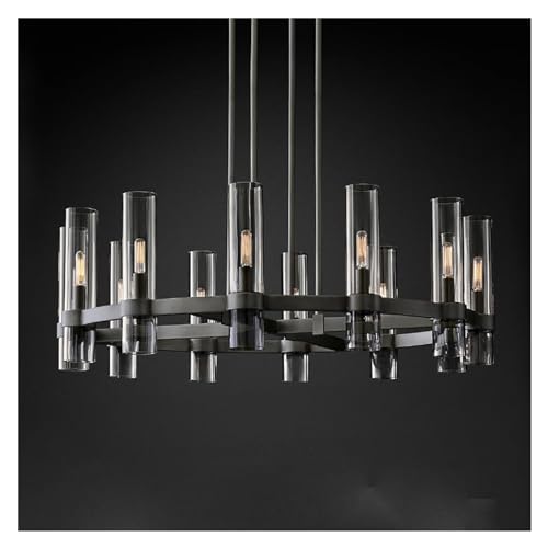 E14 American V-intage Copper Glass Gold and Black LED Light Compatible with Living Room, Restaurant and Ceiling Chandelier