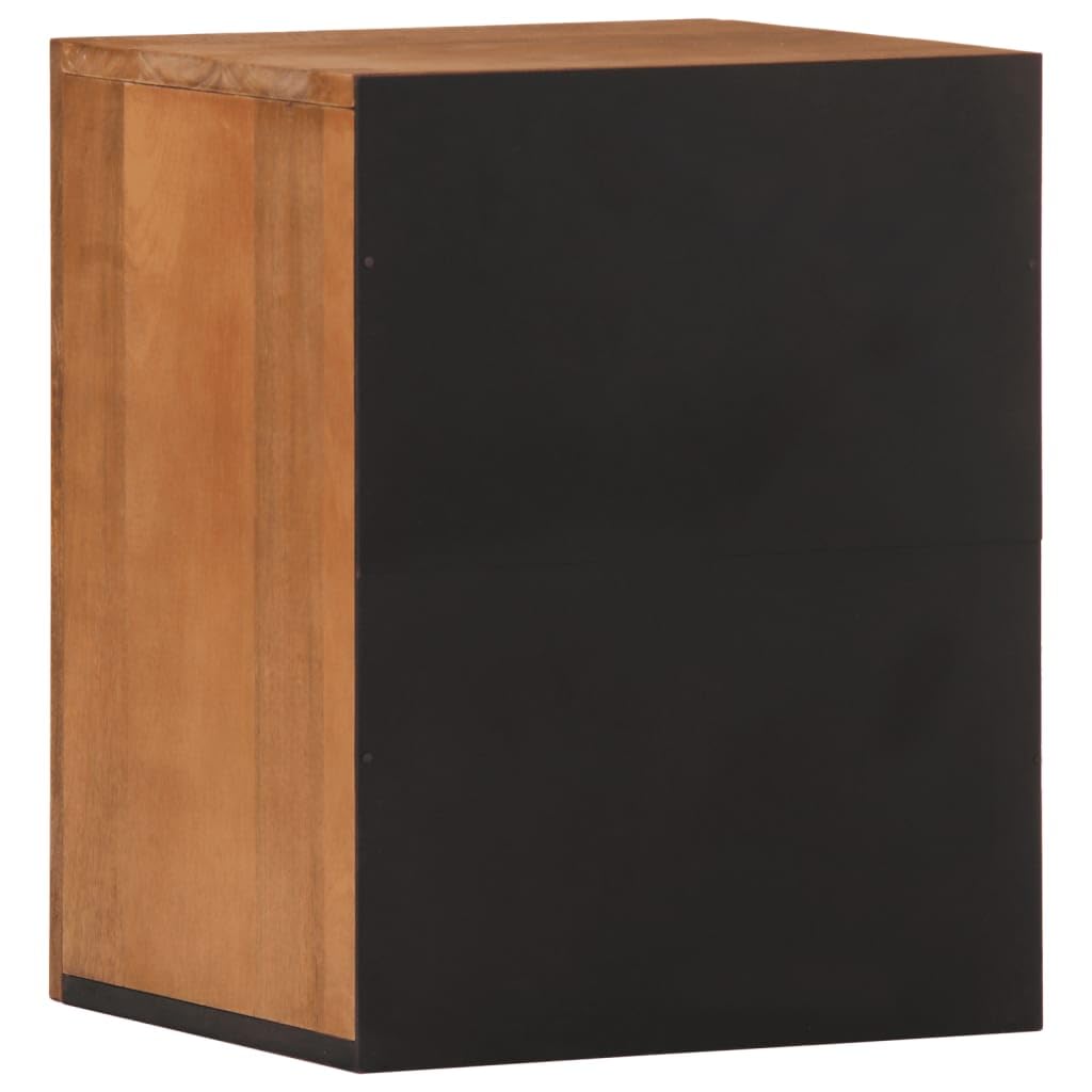 Armario de pared para cuarto de baño, 38 x 33 x 48 cm, de madera maciza de mango con acabado marrón miel y patrón de flores retro tallado a mano, ahorra espacio para pequeños baños y aseos de