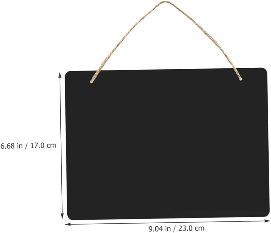 Healifty 8Pcs Wooden Chalkboard Pendant Double Sided Hanging Message Boards for Flower Store Price Tags and Decorative Notes Portable Blackboards with Rope for Creative Display and Writing