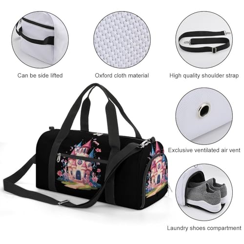 Magic Castle Gym Bag Travel Duffle Bags Carry On Tote Weekender Bag Suitable for Men Women3
