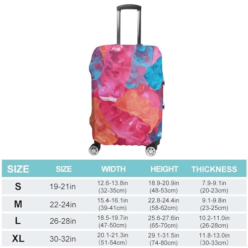 Travel Luggage Cover Washable Suitcase Cover Multicolor Candy Bears Fashion Suitcase Protector Carry On Luggage Covers Protector Suitcase Fits 19"-32" Luggage2