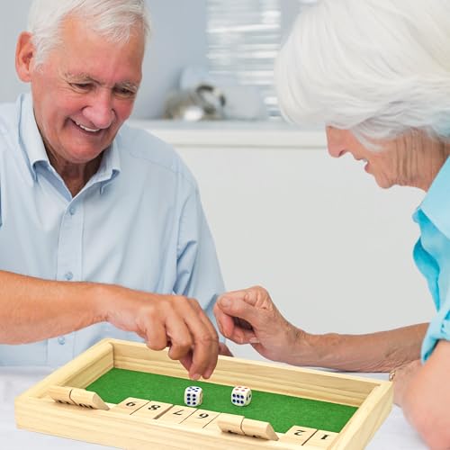 Image of Alzheimers Products for Elderly, 12 Numbers Memory Games for Dementia Patients Seniors, Wooden Shut The Box Dementia Products for Elderly, Fidget Sensory Busy Board Gadgets Gifts Activities