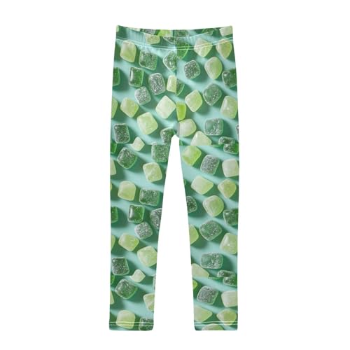 ZZKKO Girls Leggings Green Jelly Candies Toddler Girls Clothes Leggings for Girls Toddler Girls Leggings 3-4T