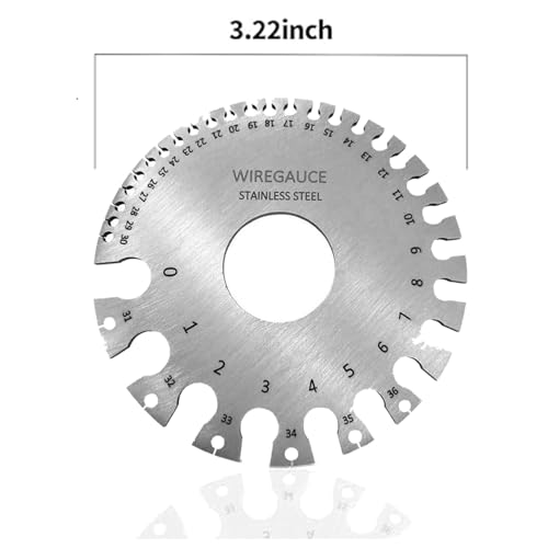2 Pcs en acier inoxydable Soudage Gage & Epaisseur en fil métallique double-sidée, épaisseur du fil métallique, outil de mesure de l'épaissement du fil métal pour le travail du bois