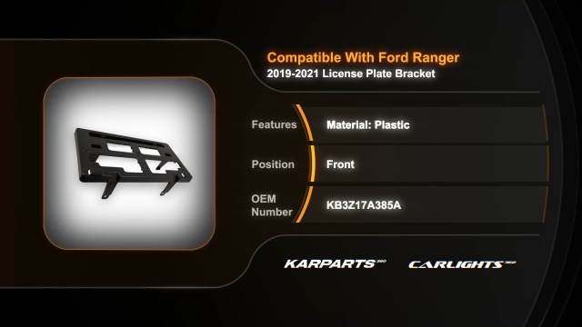Front License Plate Bracket For Ford Ranger 2019-2022 – No Drill Mount, ABS Plastic (Replaces KB3Z17A385A) - View #7