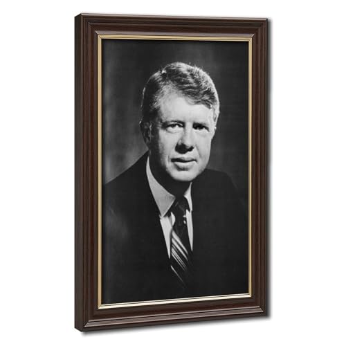 Toile Jimmy Carter portrait d'art noir et blanc haut de gamme