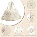 Small Diaper Bag Tote, Crossbody Diaper Bag Mini Purse with 7 Pockets, Travel Baby Bag for boys & Girls, 2 Bottle pocket, Off white