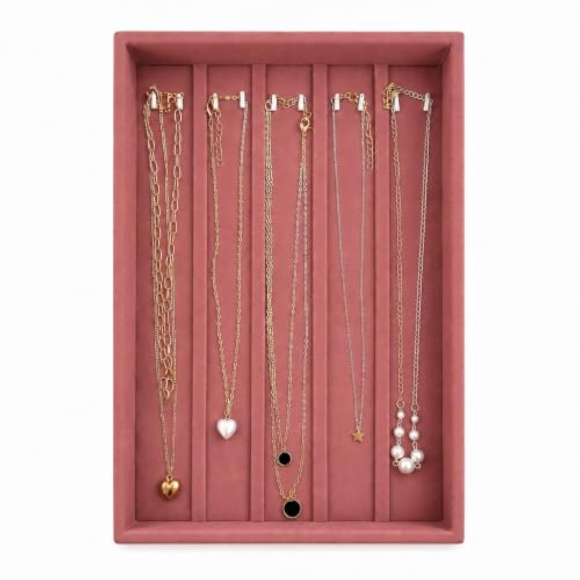 Velvet Bracelet, Chain & Bangle Organizer Tray