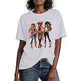 Maglietta da donna casual a maniche corte con stampa grafica e...