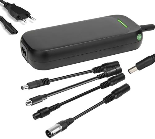 Xietongpo Chargeur Trotinette Electrique 42V 2A, Chargeur Hoverboard avec 4 Connecteurs, Universel 36v Chargeur Batterie de pour Velo Xiaomi M365 Ninebot...