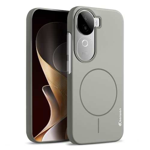 Image of KARWAN️Magnetic Ultra Slim-Fit Back Case Cover for Vivo V40E |Hard PC Case Cover| Ultra-Thin & Light Weight with [Ultra Premium Feel] Case for Vivo V40E(6.8 inch)(Grey)