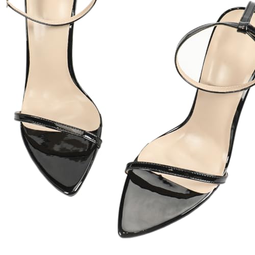 Stiletto High Heels for Women Dressy Sexy Pointed Open Toe Strappy Heeled Sandals 4.3 Inches Buckle Strap Pumps Party Wedding Prom Shoes4
