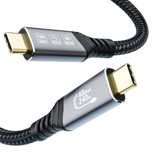 Cable USB 4 Thunderbolt 4 0.5m, Cable USB C Datos 40Gbps,USB C 8K...