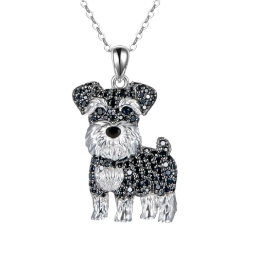 Collier chien schnauzer en pendentif délicat pour femme avec chaîne élégante ajustable