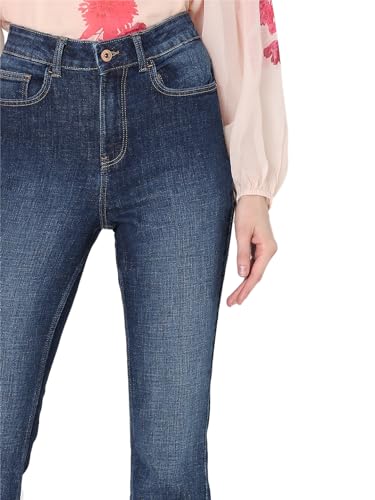 Image of VERO Moda Women High Rise High Waist Bootcut Flared Jeans | Wide Leg Bell Bottom Denim | Stretchy & Stylish Retro Look