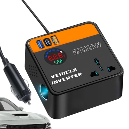 Sillas Convertidor de automóvil DC AC, inversor de conducción de automóviles | Pantalla digital inteligente del inversor para automóvil,Protección contra sobrecalentamiento y sobrecarga, inversor de