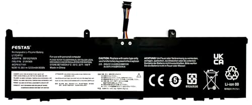 FESTAS L17C4P72 - Batería de repuesto para portátil Lenovo ThinkPad X1 Extreme 2018 Gen 1 (tipo 20MF, 20 MG) Series